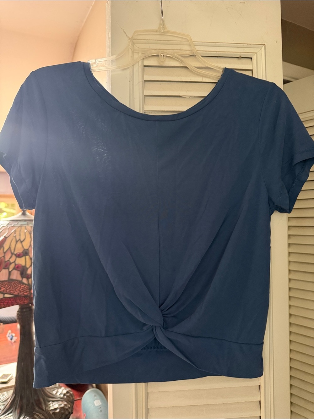 Zyia Women’s Navy Short-Sleeve Twist-Front Tee